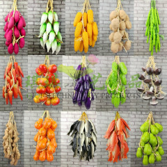 仿真蔬菜玉米紅辣椒居家裝飾 仿真水果藤條掛串 農家樂裝飾布置品