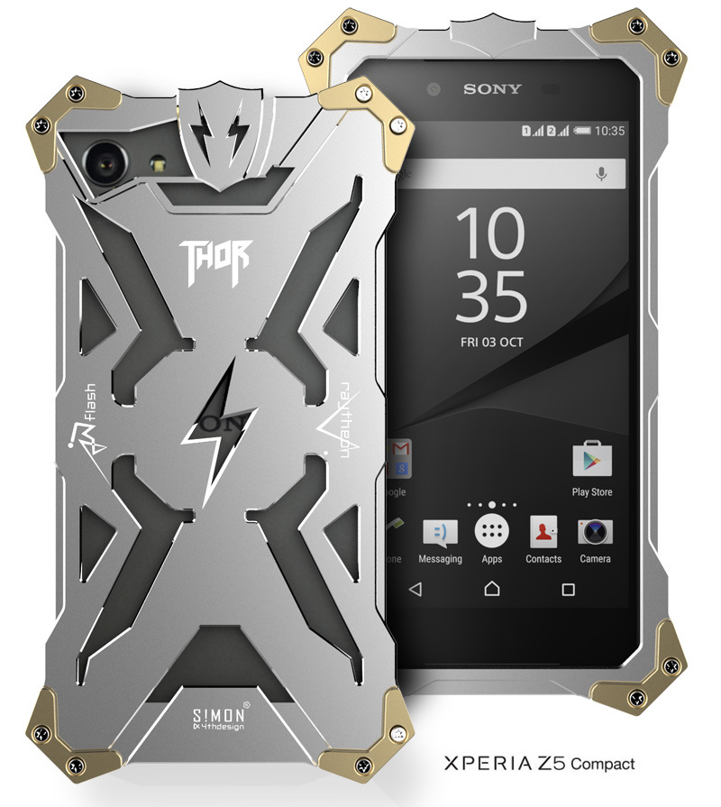 SIMON THOR Aviation Aluminum Alloy Shockproof Armor Metal Case Cover for Sony Xperia Z5 Premium | Z5 Compact | Z5