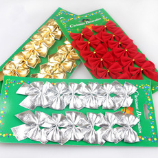 圣诞树装饰品 圣诞装饰蝴蝶结 圣诞蝴蝶结 圣诞礼品 12个一卡