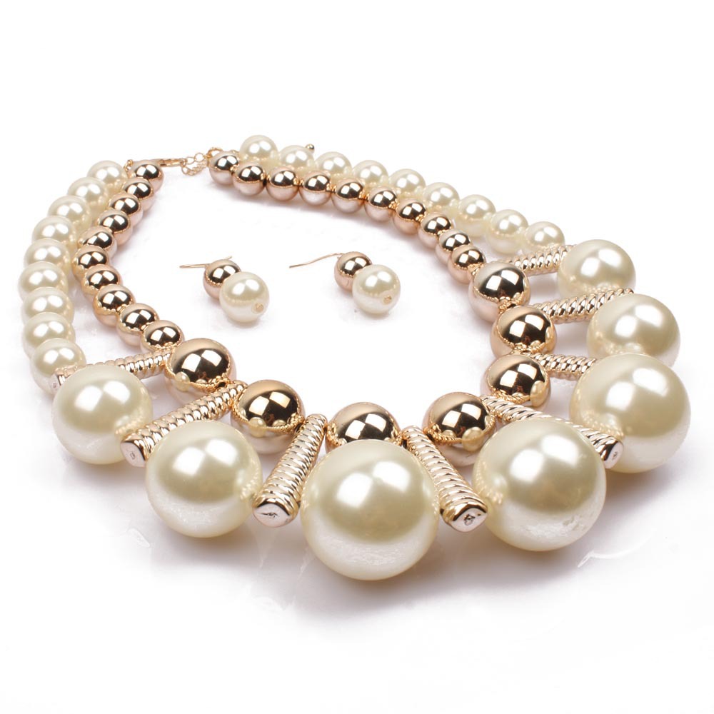 Occident and the United States pearlnecklace (creamy-white)NHCT0022-creamy-white