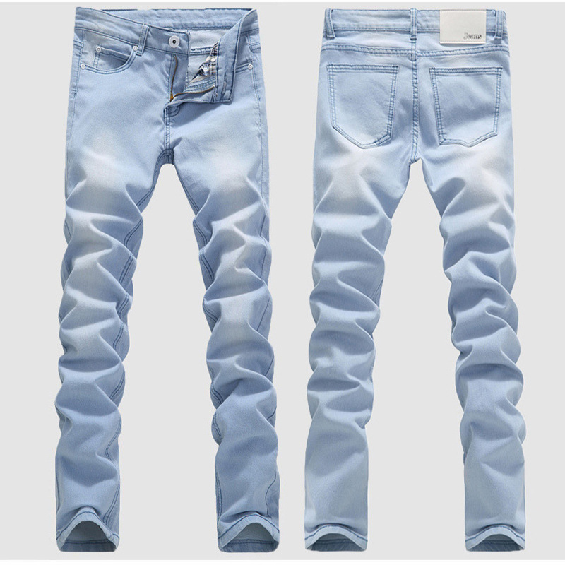 Foreign trade jeans, bleached, washed, c...