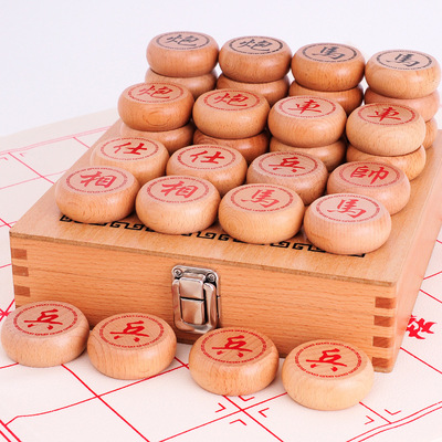 wooden  Chinese chess solid wood Large Gift box packaging Beech Leatherwear Checkerboard Manufactor Direct selling