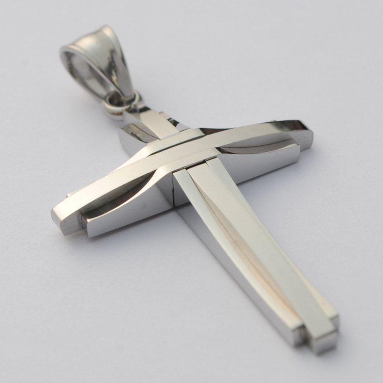 Fashion Cross Titanium Steel Polishing Pendant Necklace 1 Piece display picture 13