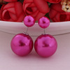 Classic double-sided earrings from pearl, European style, wholesale