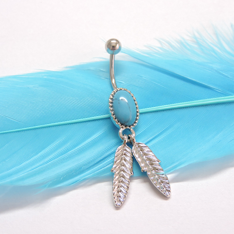 Factory Direct sales turquoise Dreamcatcher navel ring turquoise navel nail belly dance piercing navel ring