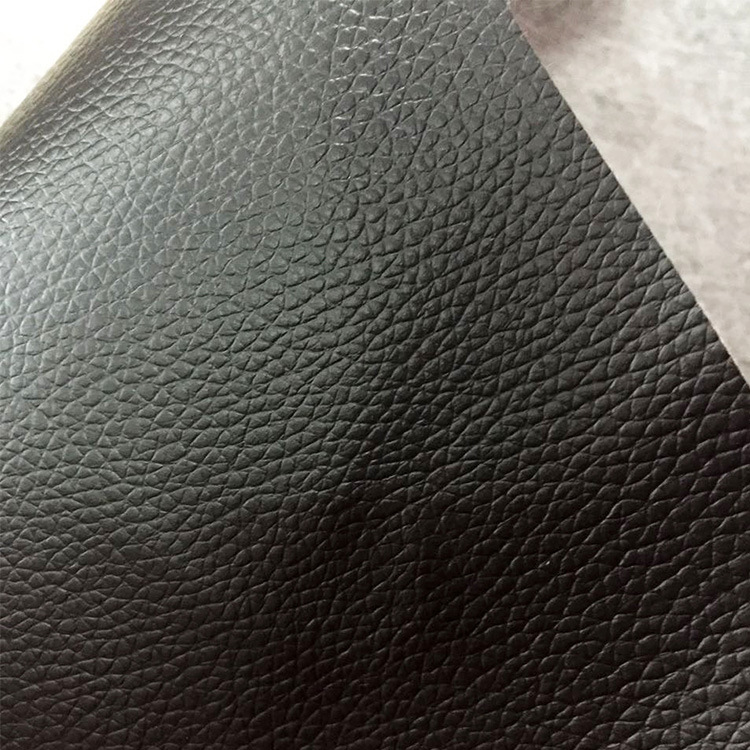 厂家pvc人造皮革面料 黑色荔枝纹 沙发座椅皮革 箱包皮革
