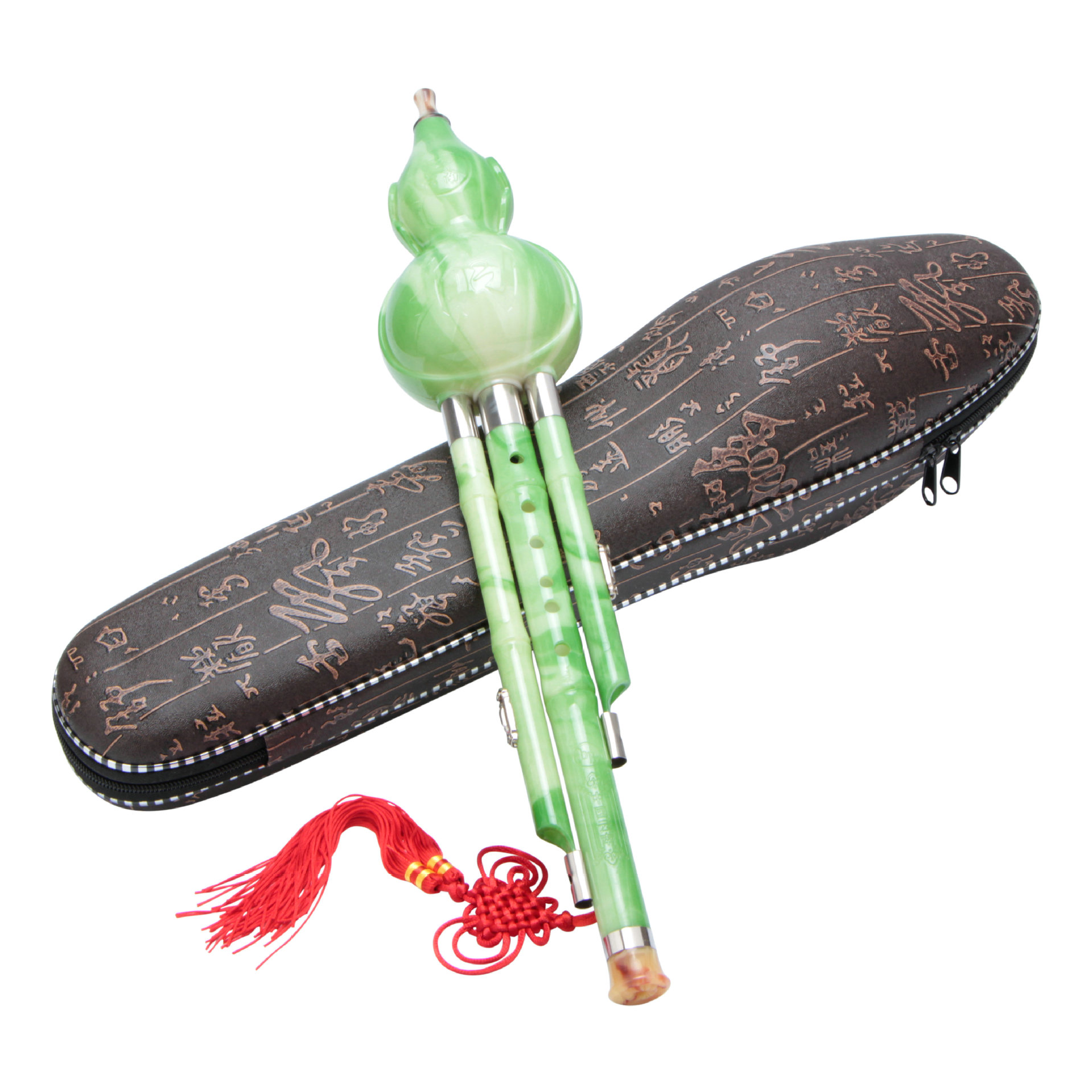 合成仿玉三音可折葫芦丝 云南葫芦丝 黄铜簧片  塑料精品胶质胶制