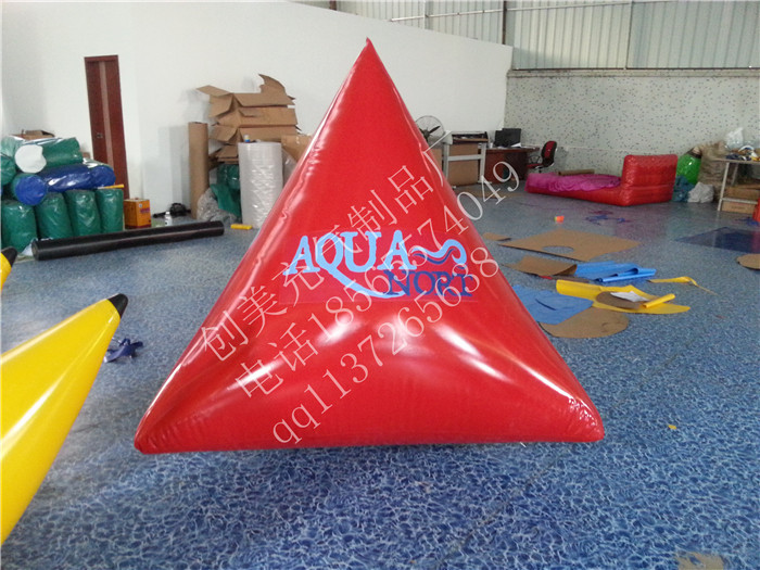 充气水上浮标三角形圆柱体安全宣传广告浮标浮漂水上模型警示标志