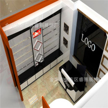 义乌厂家定制家纺展柜 槽板展示架 白色密度板展示柜 旋转展示柜