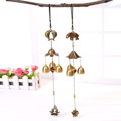 Retro Metal Wind Chime with Fish and Elephant Ornament Home Decor Wind Chime Hardware Wholesale
