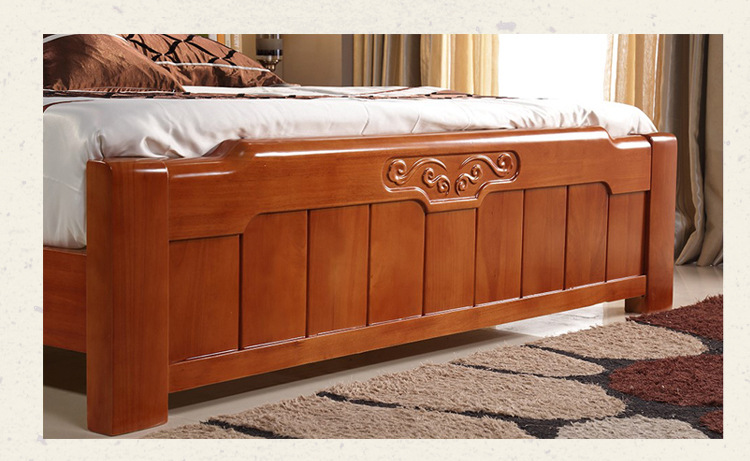 厂家直销 实木床 卧室橡木床1.8米大床 地产南康 居家特价床批发
