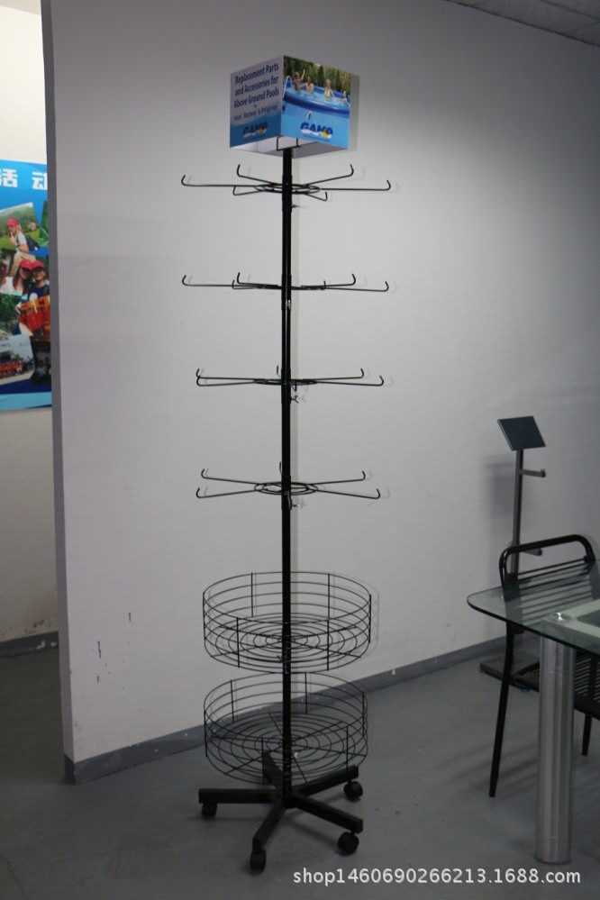 加工定制 商超玩具公仔置物架 多层网篮玩具展示架 可旋转展示架