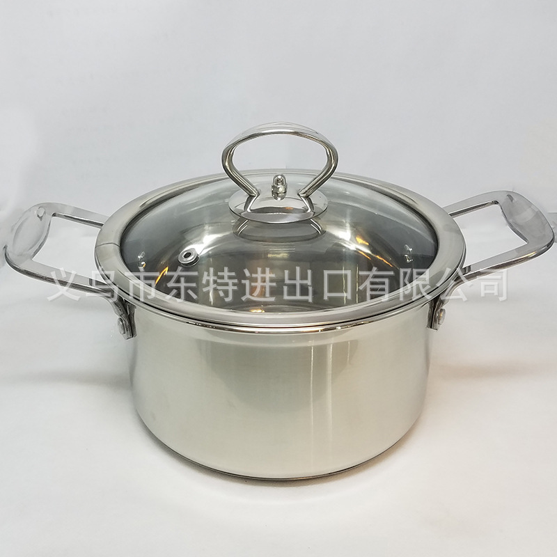 Factory direct sales of stainless steel non-magnetic double-bottom premium soup pot, household multi-purpose noodle cooking pot, soup making gift pot detail image 2