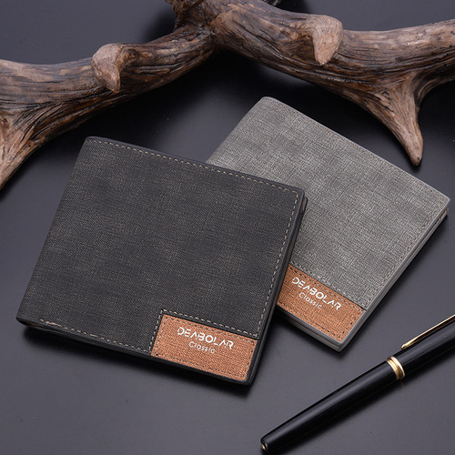 Cross-border new men's short wallet Korean version retro youth wallet men's ultra-thin men's horizontal wallet trendy wholesale