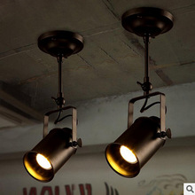 包邮复古工业风餐厅咖啡厅吧台服装店吸顶长杆射灯LED轨道聚光灯