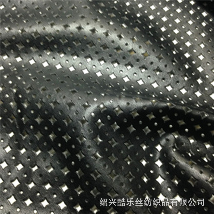 厂家直销 人造革 环保PU革 人革雕花冲孔  高弹 沙发服装仿真皮革