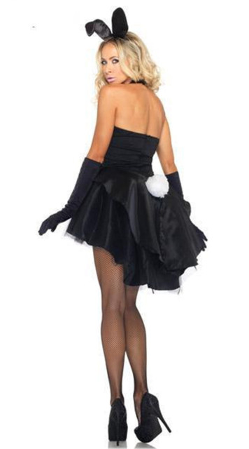 8198 Halloween Bunny uniform magician perform tuxedo black rabbit