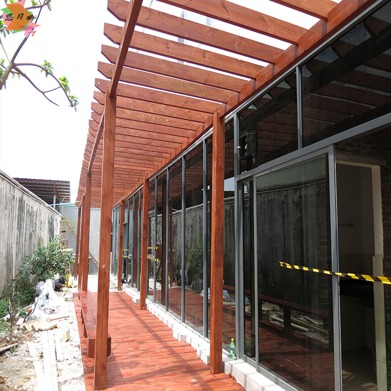 樟子松庭院陽台葡萄架 防腐木碳化木葡萄架爬藤架長廊支架花旗松