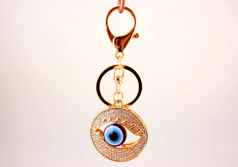 50g Weight Alloy, Metal Material Eye Pattern Unisex Gender Wholesale Metal Pendant Diamond-studded Devil’s Eye Keychain 4