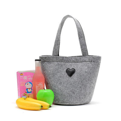 Customized Cylinder felt Bento bag portable Buckle Lunch Bags Lunch Bag Shopping bag Felt bag Can logo