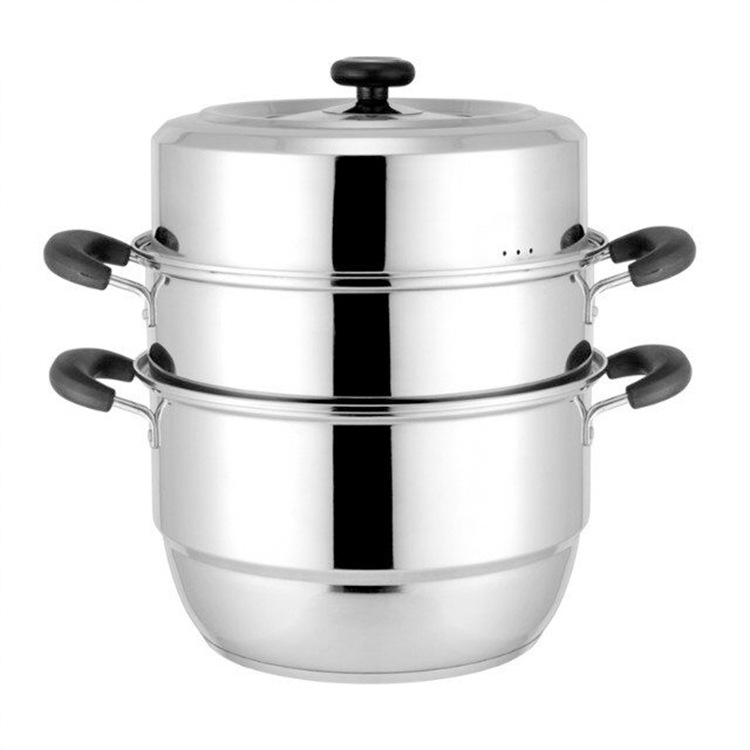 201不锈钢三层组合可视盖蒸锅韩国高档厨具蒸锅无磁亮光不锈钢锅|ms