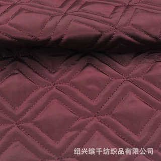 厂家供应 75D仿记忆 绗绣绗缝面料 电脑绣花加工面料 夹克服夹棉