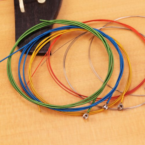 A407C Alice Folk Guitar Strings Wooden Guitar Strings Color String Set 6 Rust-proof Strings Guitar Accessories Line