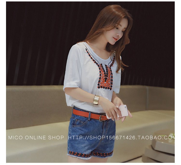 送腰帶牛仔短褲_20