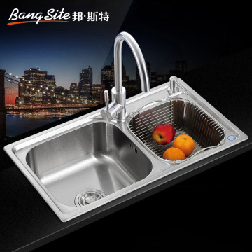 厂家直销304不锈钢水槽双槽水池厨房洗菜盆一体成型水槽套装7843 阿里巴巴