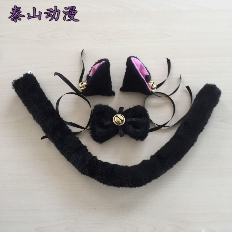 泰山动漫 外贸夹子三件夹子猫耳领结cos猫娘女仆卖萌配饰|ms