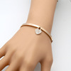 Classic golden fashionable pendant stainless steel heart-shaped, bracelet, 14 carat, pink gold