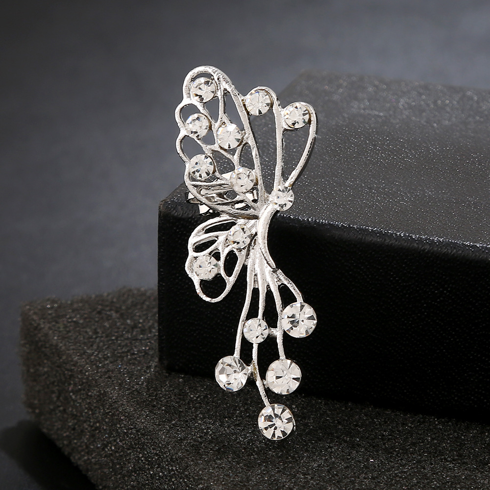 Korean Fashion Butterfly Hollow Diamond Ear Bone Clip display picture 2