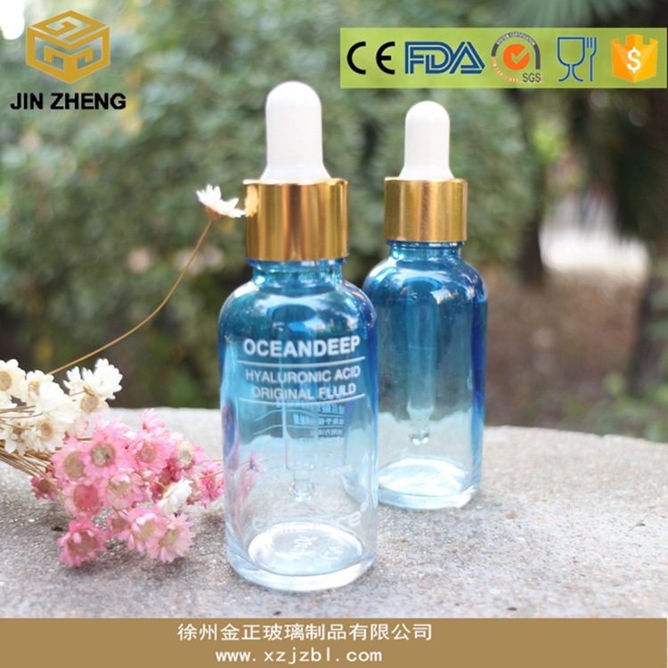 批发创意玻璃螺口精油瓶 配防盗盖与内塞 可喷色定制logo