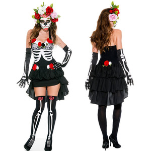 horror skeleton Mexico Ghost Festival costume costume flower