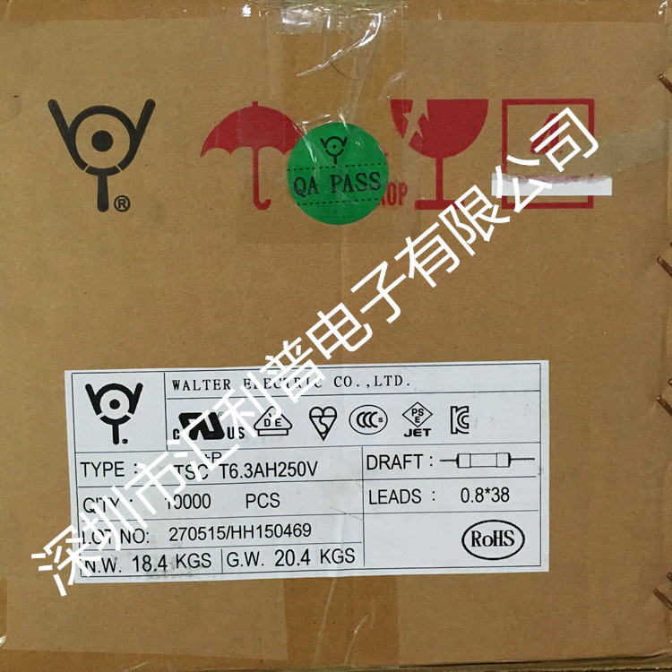 Walter华德保险丝FSC+P/FSC(P)/FSC4.00A250V/F4AH250V+P