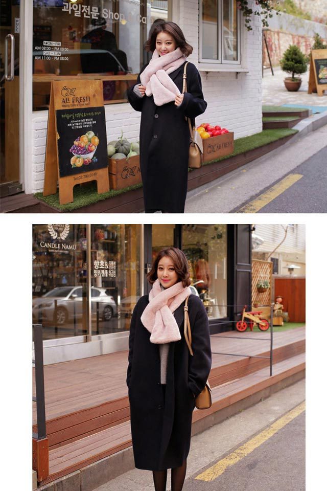 Korean  New Faux Fur Thickening Comfort And Warm Imitation Rabbit Fur Pure Color Scarf display picture 2