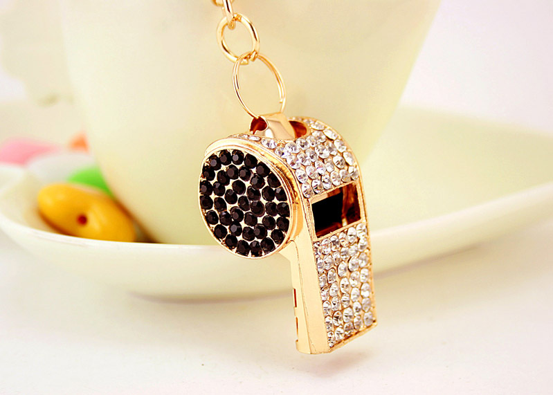 Korean  Creative Craft Small Gifts Diamond-studded Whistle Keychain display picture 8