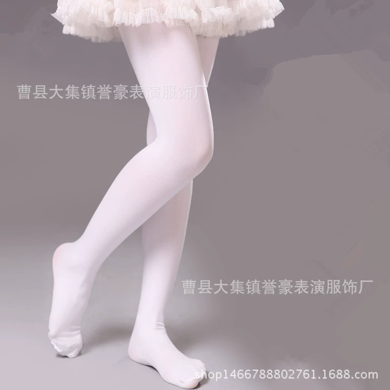 Осенне-зимние утолщенные детские колготки на флисовой подкладке, большие детские белые танцевальные носки, леггинсы для девочек, носки для детских выступлений