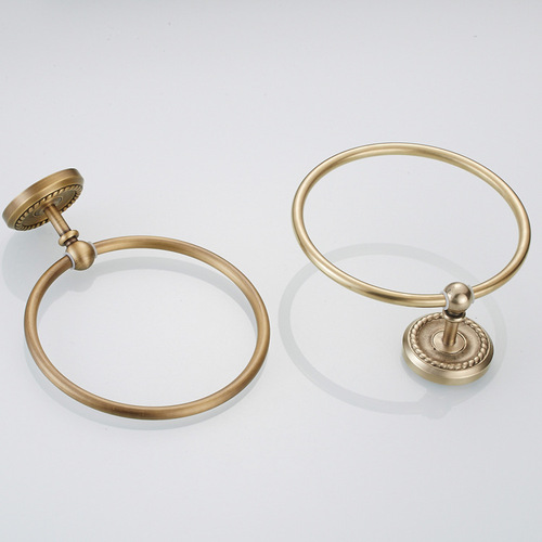 Bathroom manufacturer wholesale price bathroom bathroom pendant European hardware brass antique towel ring hanging ring pure copper