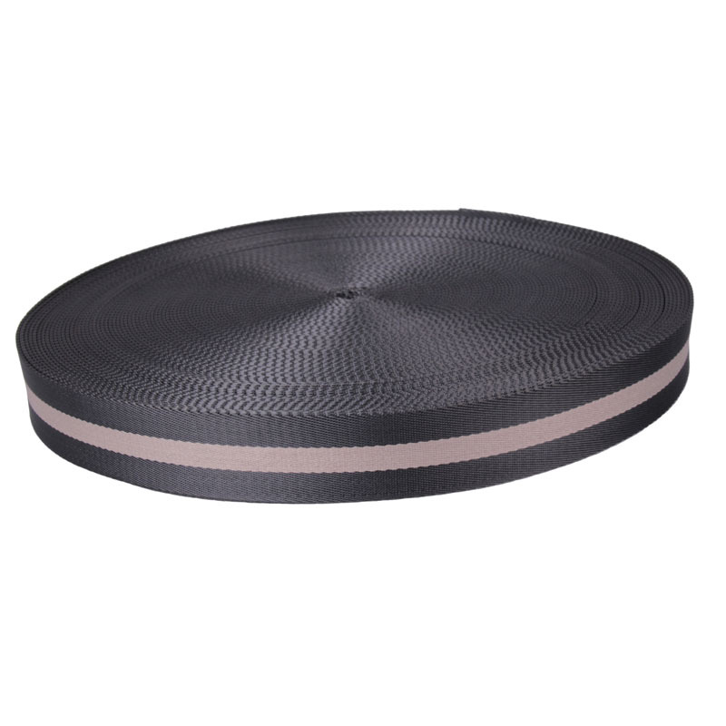 广东厂家 现货 3.8cm 深灰间杏色 尼龙带  1.5寸 锦纶织带