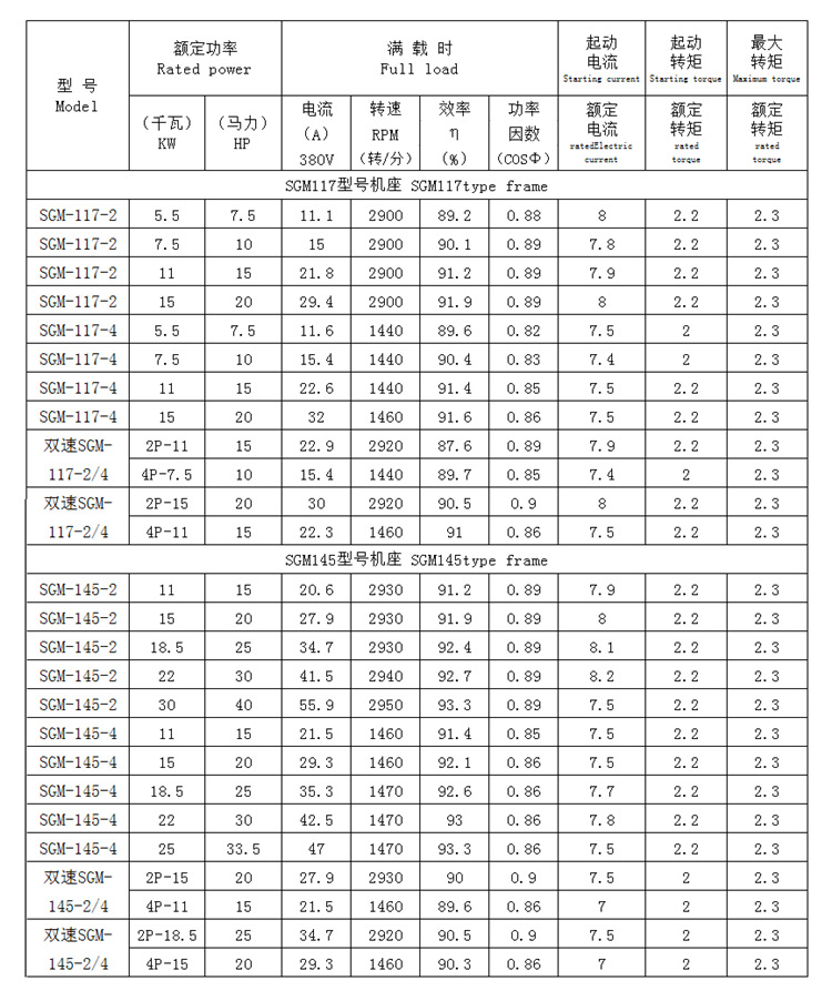 重型专用电机