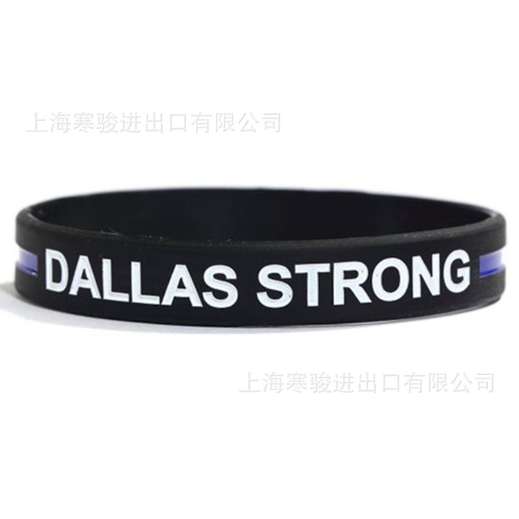 DALLAS STRONG Thin Blue Line 硅胶手环 手腕带