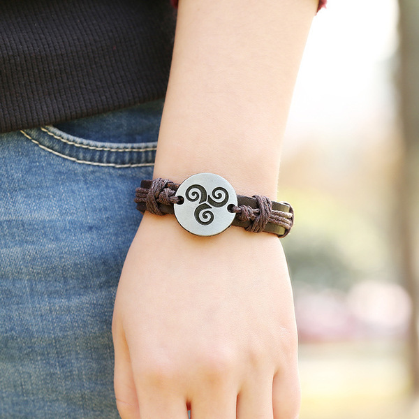 retro leather universal fashionable woven bracelet for men and women…