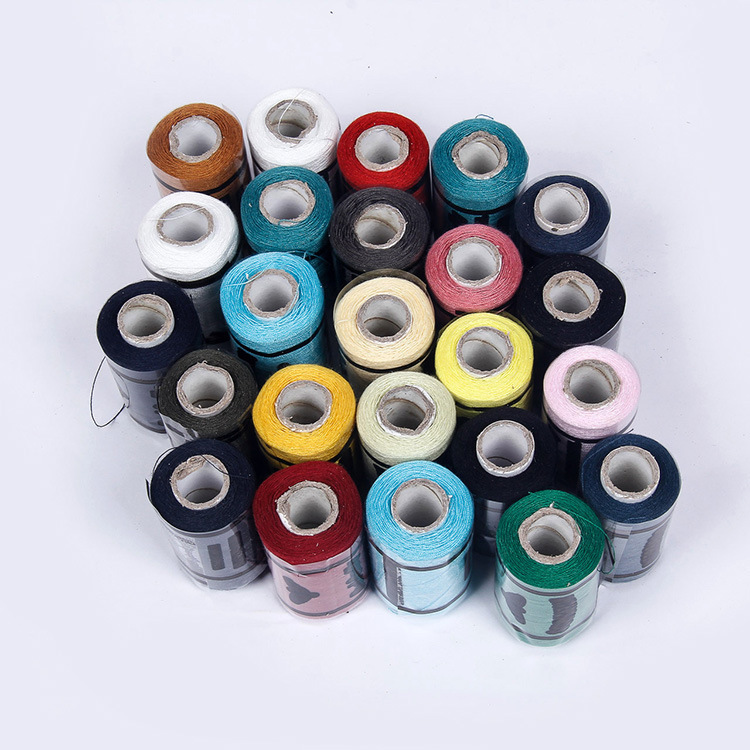 Hilo de coser de 24 colores en carretes pequeños, con caja de costura de madera, stock