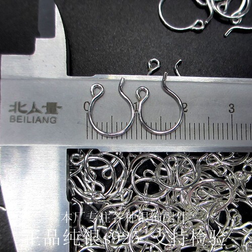 Korean version S925 sterling silver natural freshwater pearl handmade silver wire ear hook earrings diy simple silver ear hook