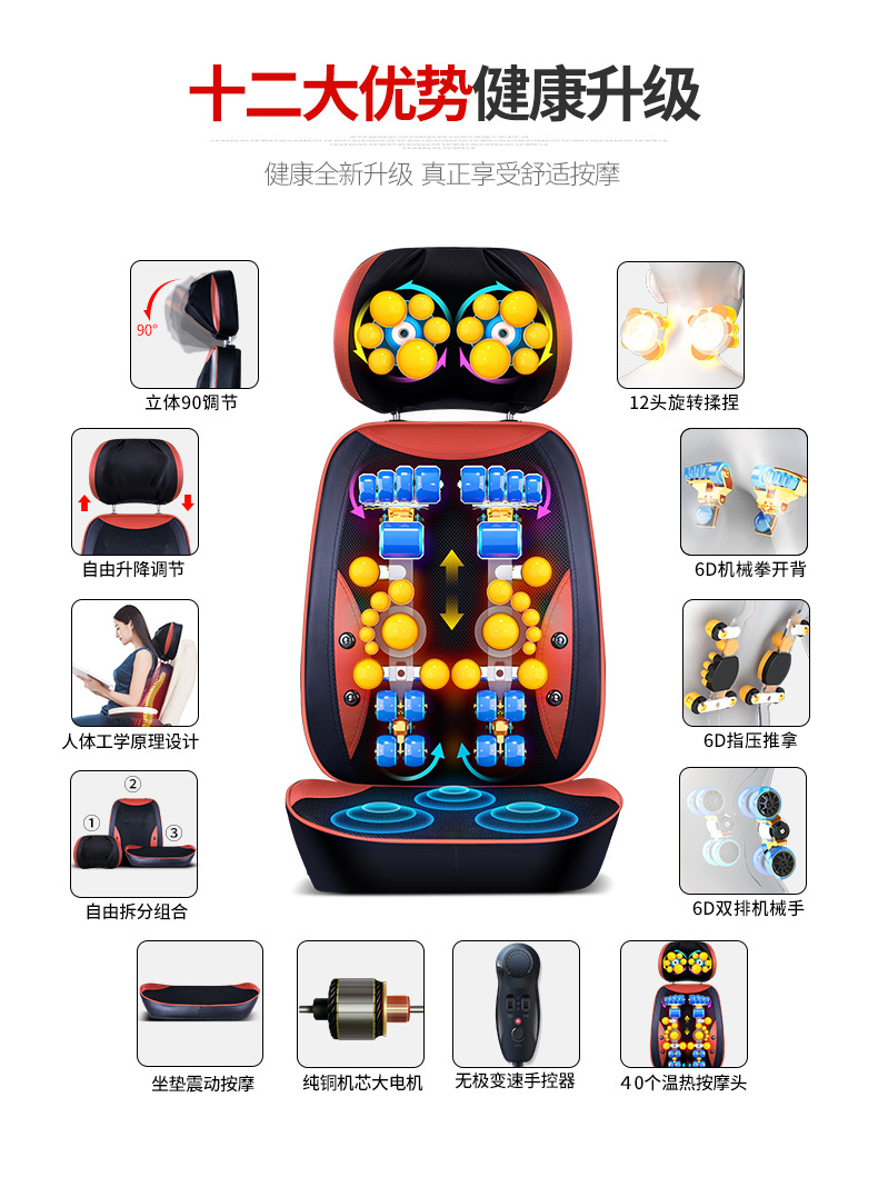 佳仁4d机械手按摩 颈部腰部肩部按摩靠垫 按摩器 多功能厂家批发