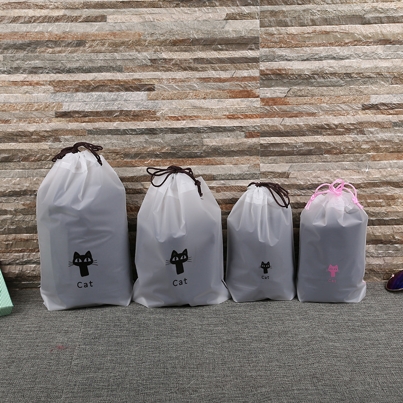 English leggings packing bag thermal underwear leather pants integrated pants bag towel bag kitten drawstring portable drawstring bag