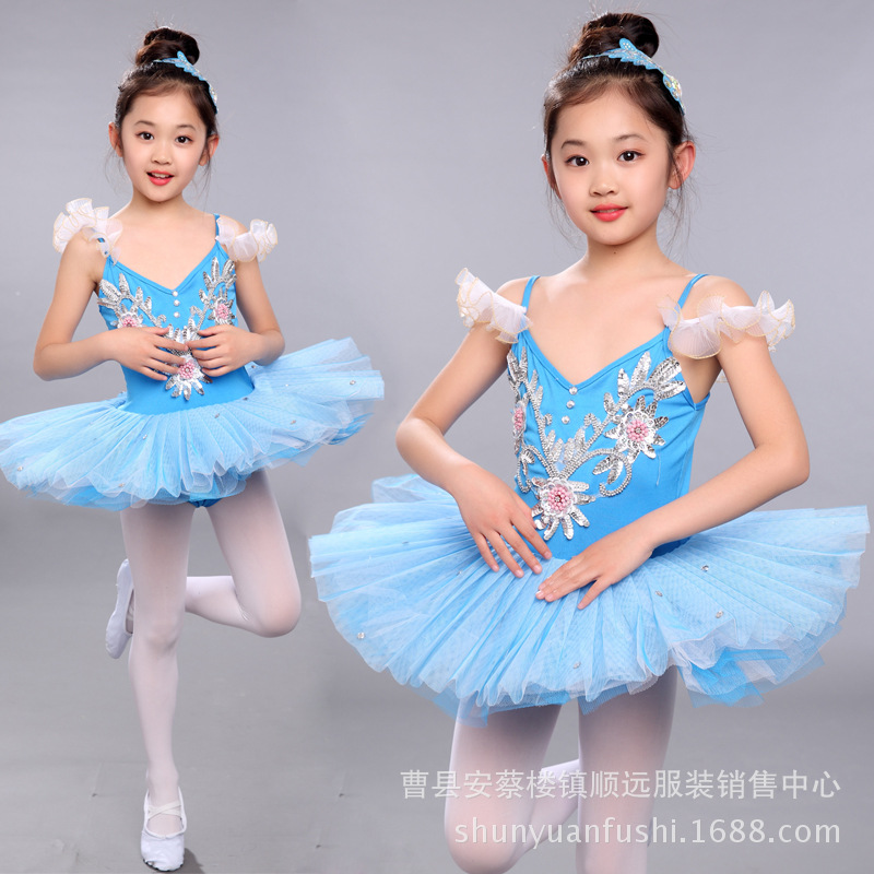 厂家批发儿童舞蹈服芭蕾舞裙女童演出服蓬蓬裙表演tutu考级练功服