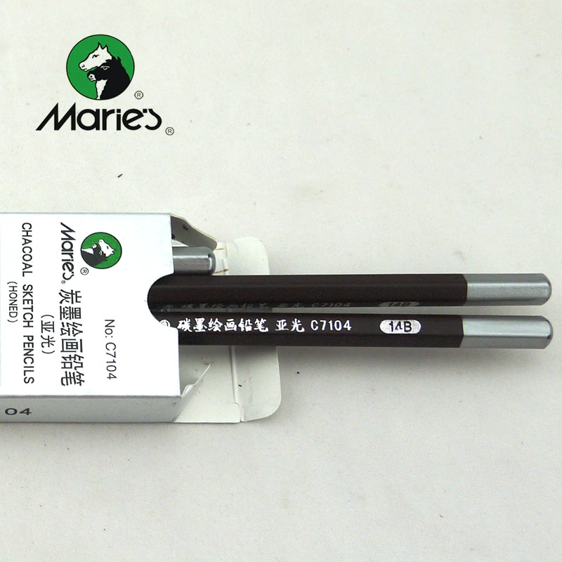 Карандаш матовый Marley C7104 угольный 14B для эскизов, рисовальный карандаш, карандаш для штриховки