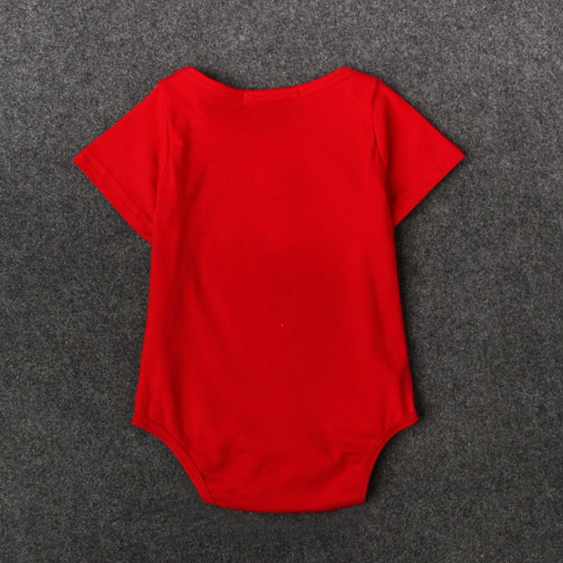 Children's Christmas jumpsuit boys and girls letter short sleeve Christmas suit_voghion.com